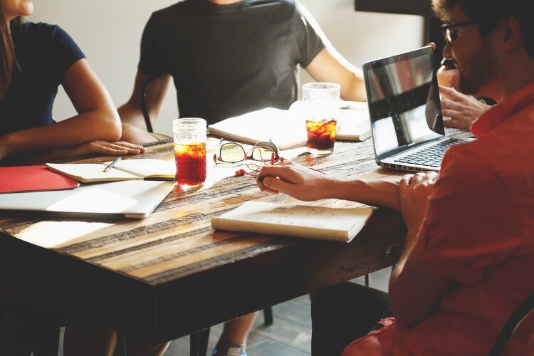 group of people in a meeting